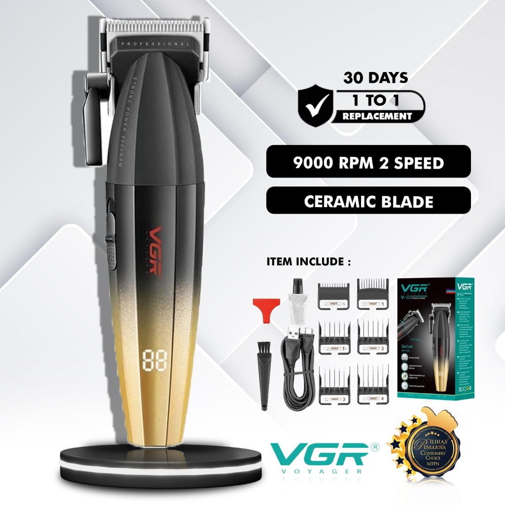 VGR 9000RPM Hair Trimmer Hair Clipper Barber Hair Cutting Machine V-003 Mesin Gunting Rambut V003