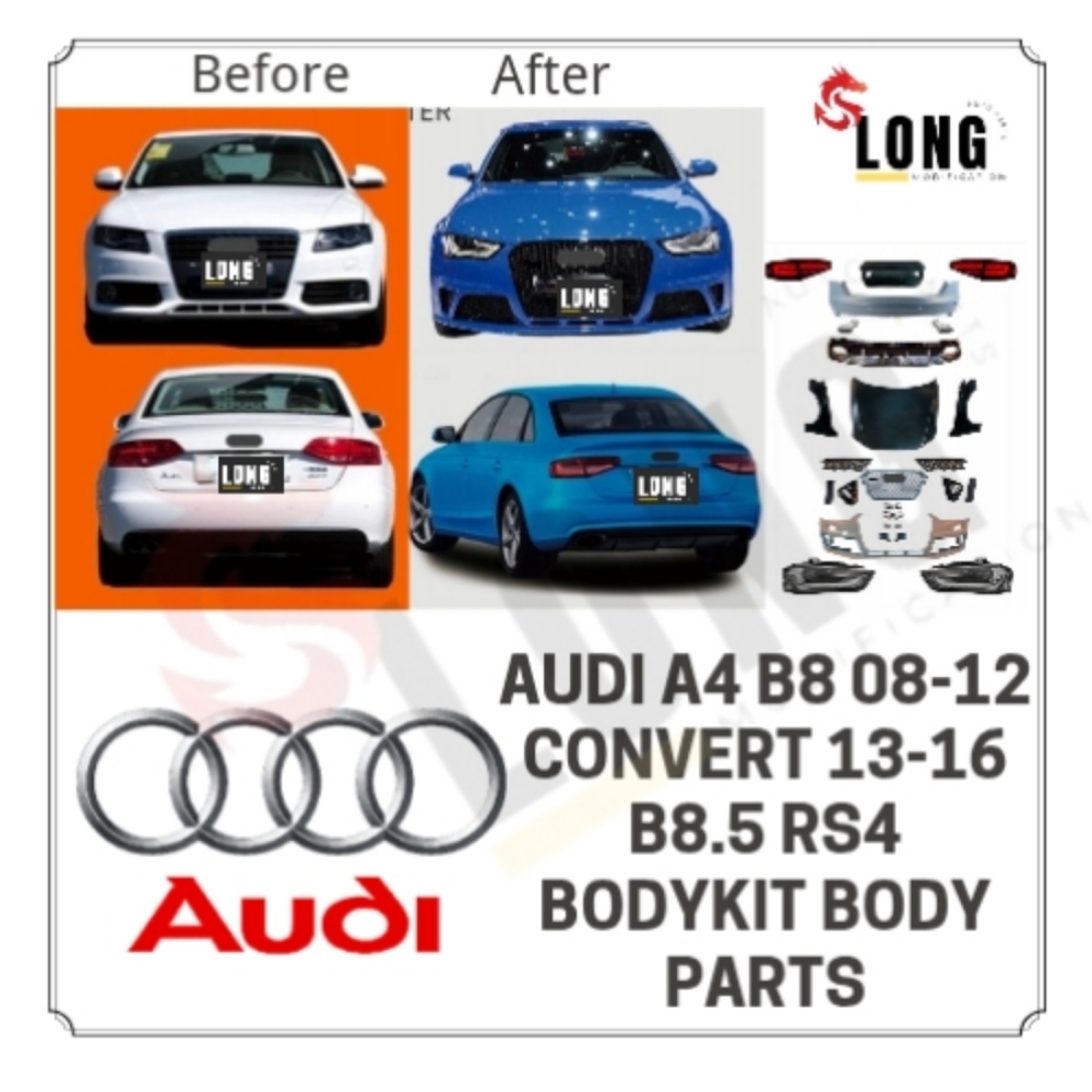 AUDI a4 b8 08-12 convert 13-16 b8.5 rs4 bodykit body parts