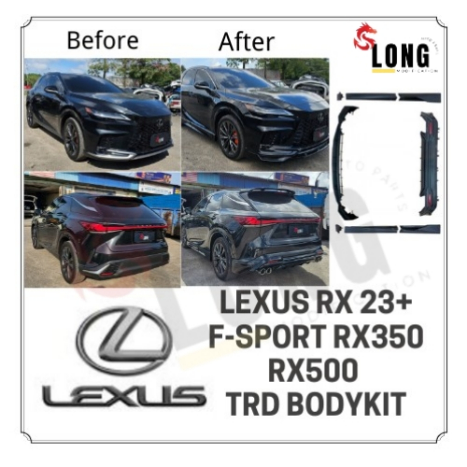 lexus rx 23+ f-sport rx350 rx500 trd bodykit