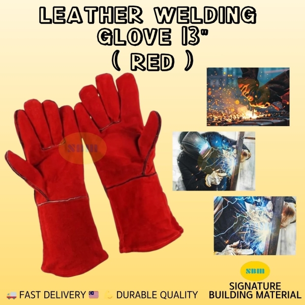 LINED LEATHER WELDING GLOVE 13" ( RED ) SAFETY GLOVES Selangor, Malaysia, Kuala Lumpur (KL), Rawang Supplier, Suppliers, Supply, Supplies | SIGNATURE BUILDING MATERIAL SDN BHD