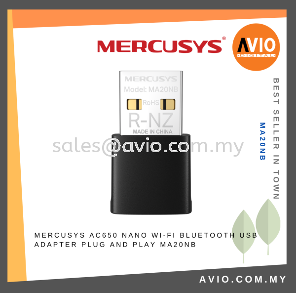 MERCUSYS AC650 Nano Wi-Fi Bluetooth USB Adapter Plug and Play MA20NB MERCUSYS Johor Bahru (JB), Kempas, Johor Jaya Supplier, Suppliers, Supply, Supplies | Avio Digital