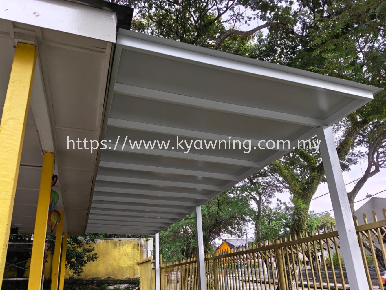 Mild Steel Aluminium Composite Panel (ACP 4mm) Pergola Roof Awning - Frame Ms 1 1/2x3 / 2x4(1.6mm) Hollow, Bean Ms 2x5(1.9/2.3mm) Hollow,Pillar 4x4(1.9mm)Hollow
