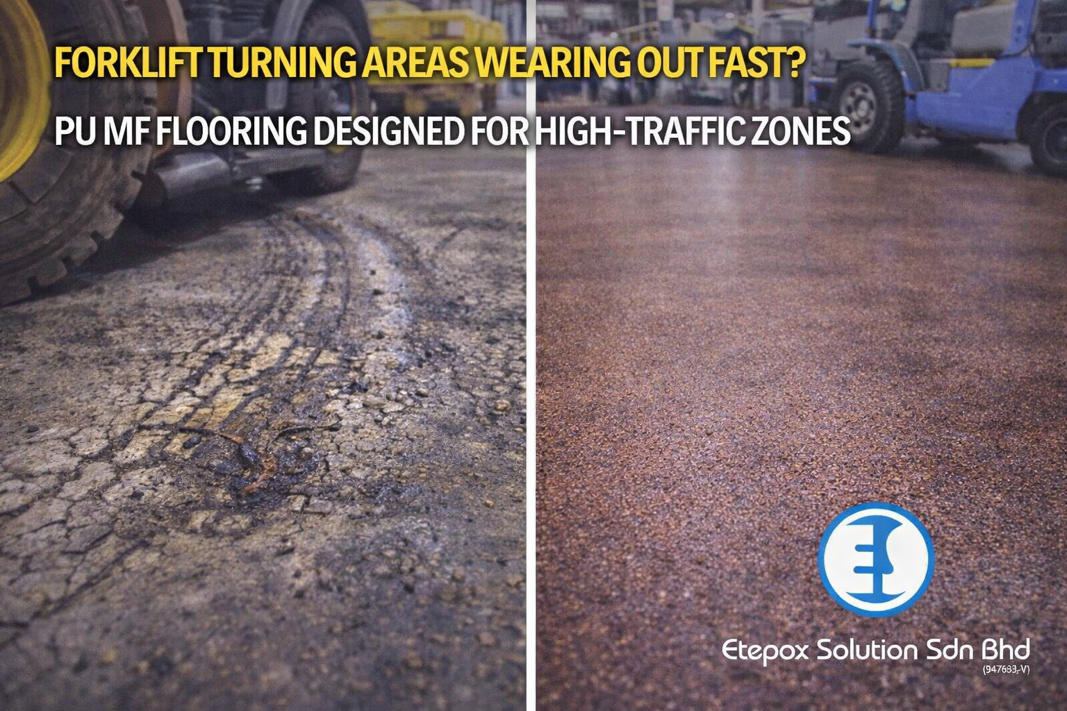 Forklift Turning Areas Wearing Out Fast? PU MF Flooring Designed for High-Traffic Zones