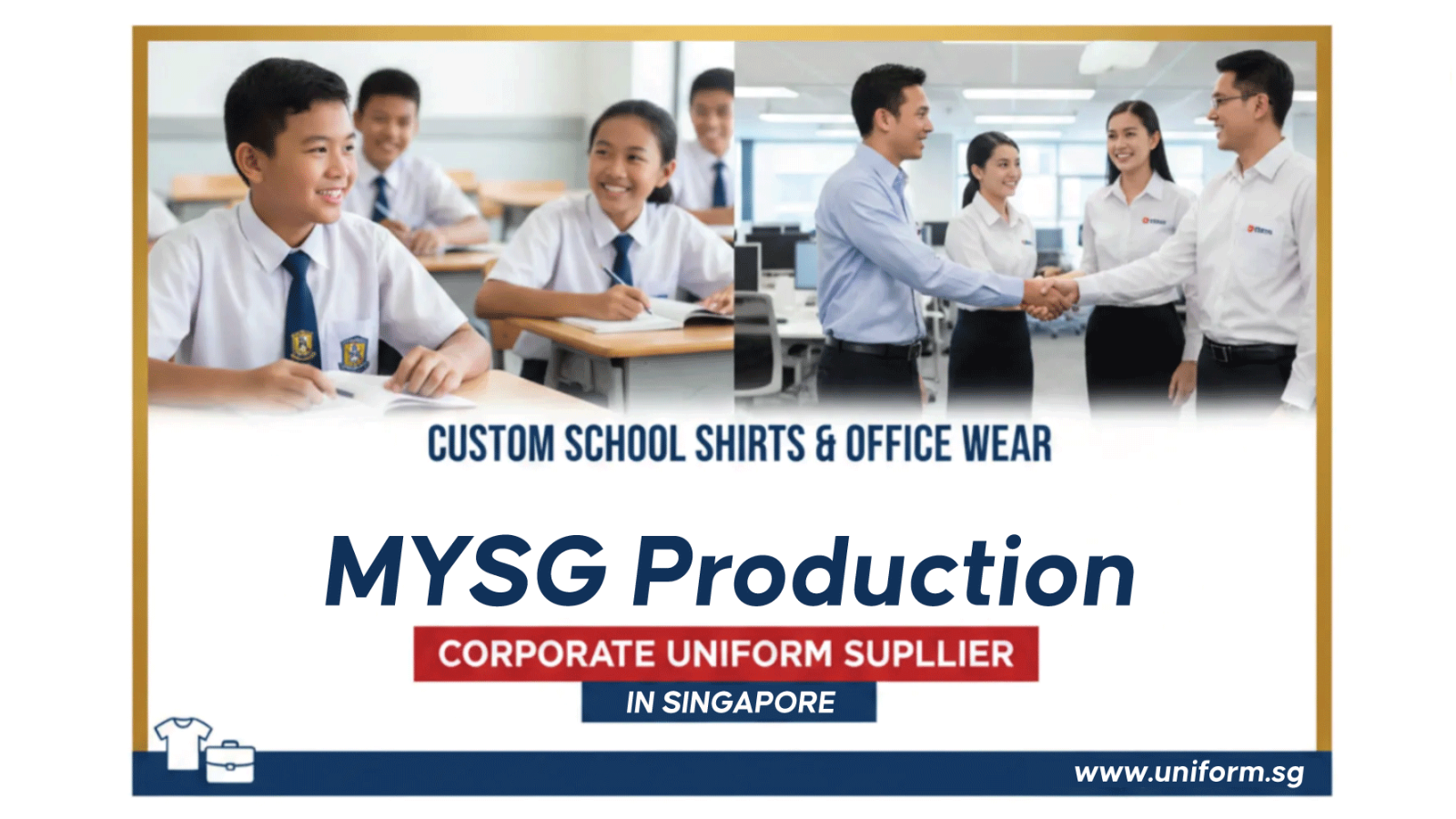 Custom School Shirts & Office Wear in Singapore – Corporate Uniform Supplier | MYSG Production