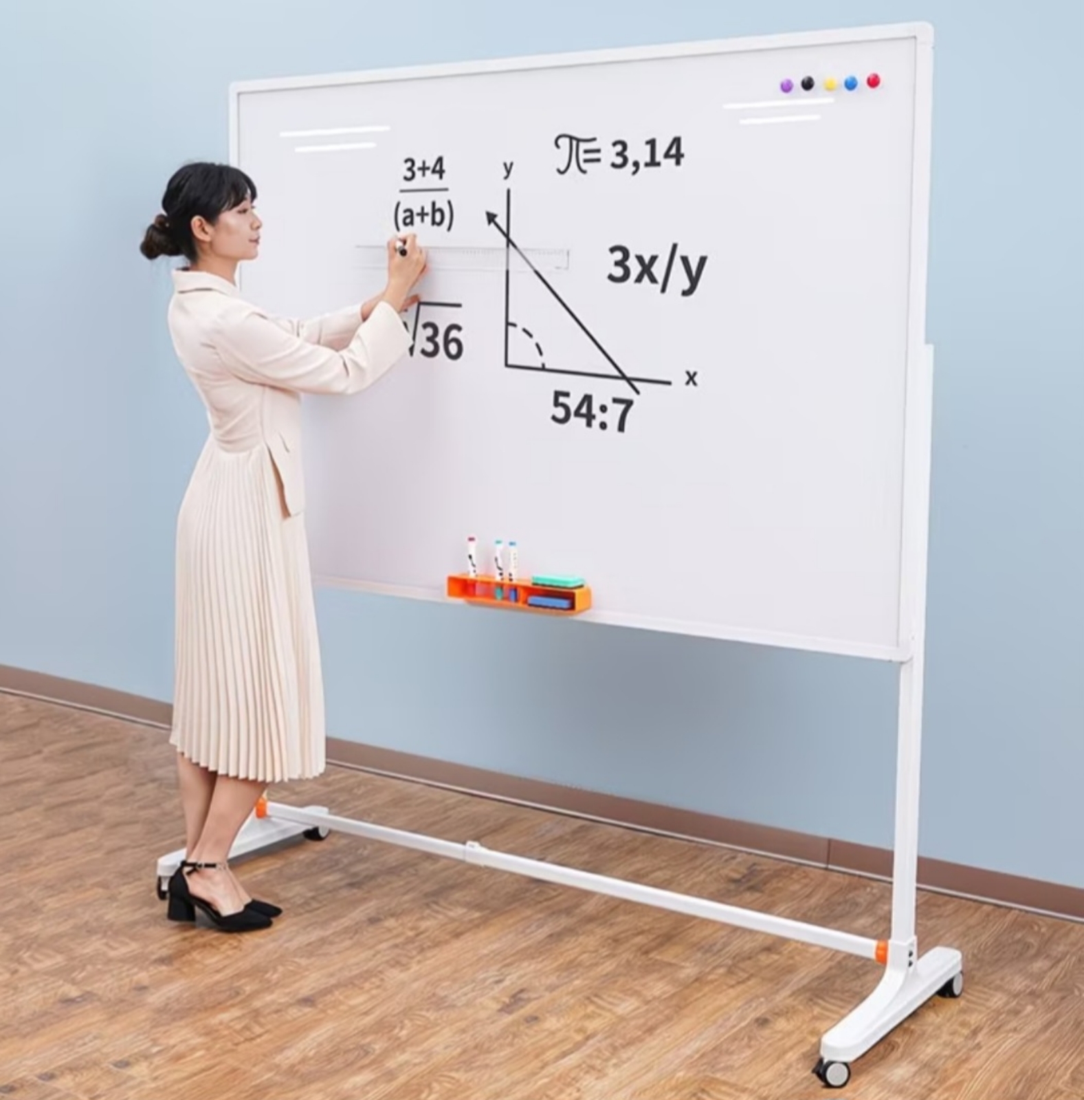 glass magnetic writing board with stand