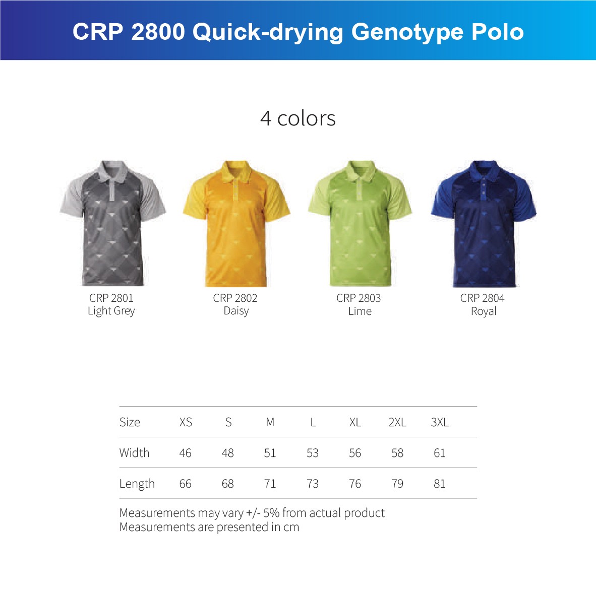 CRP 2800 Genotype Polo Quick-drying