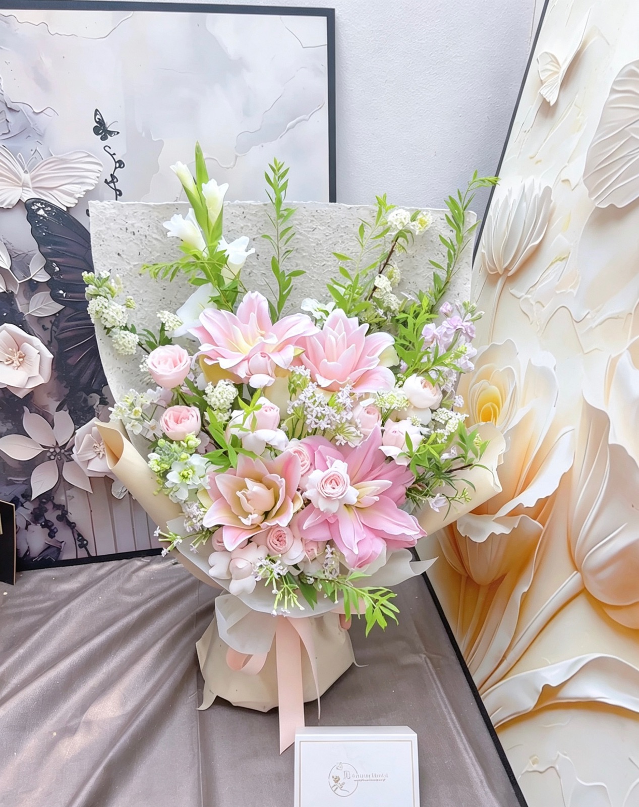 重瓣百合花束 #百合花束 #粉色花束 混搭花束 田园风花束