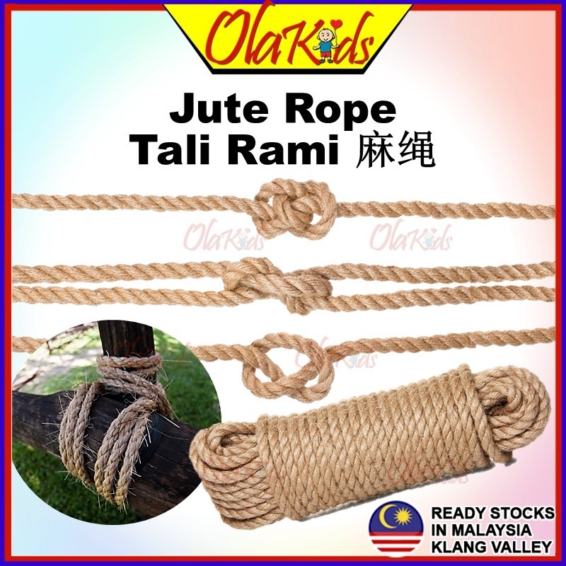 OLAKIDS Tali Jute Serbaguna Tali Ikat Kuat Outdoor Indoor Dekorasi Rumah DIY Natural Rope