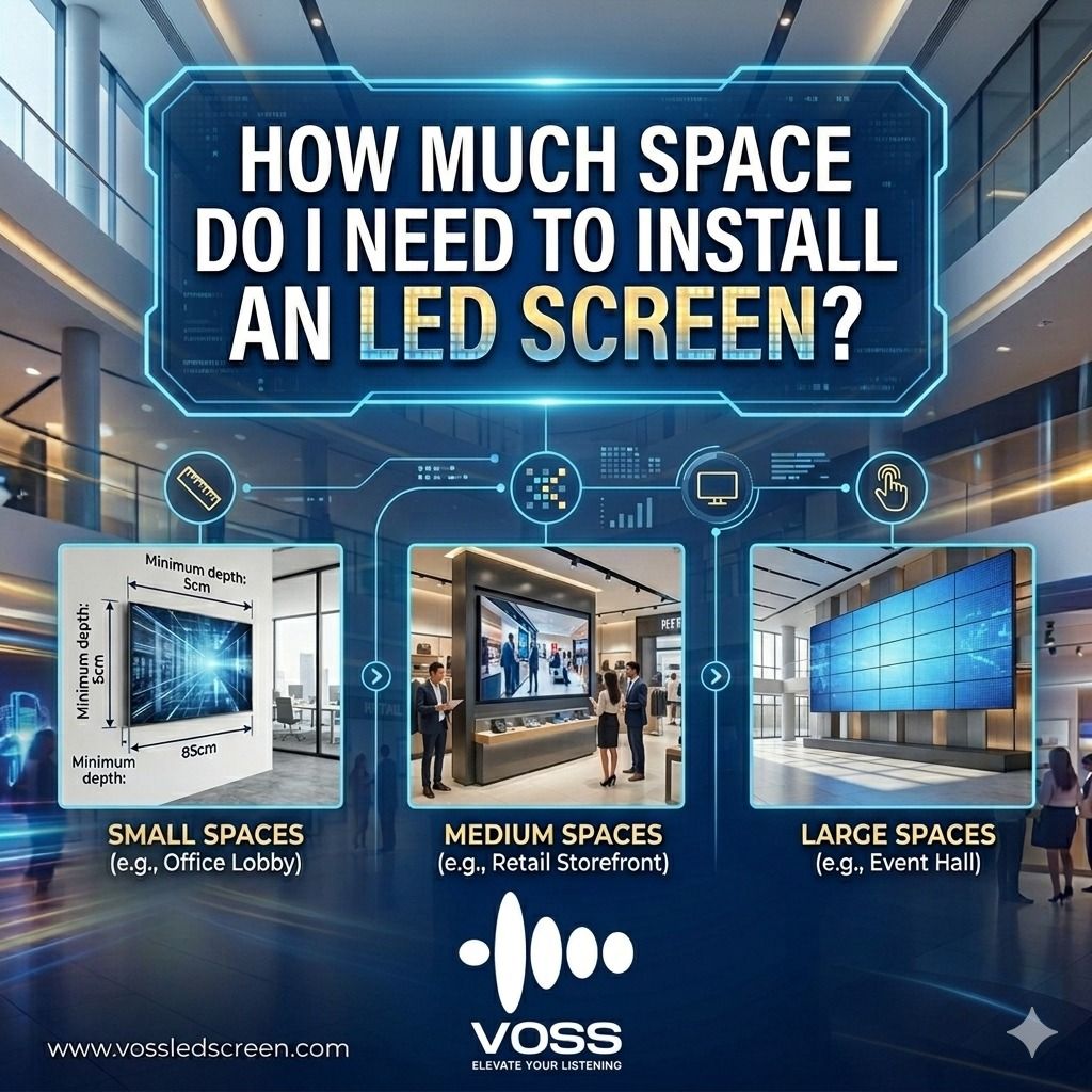 How much space do I need to install an LED screen?