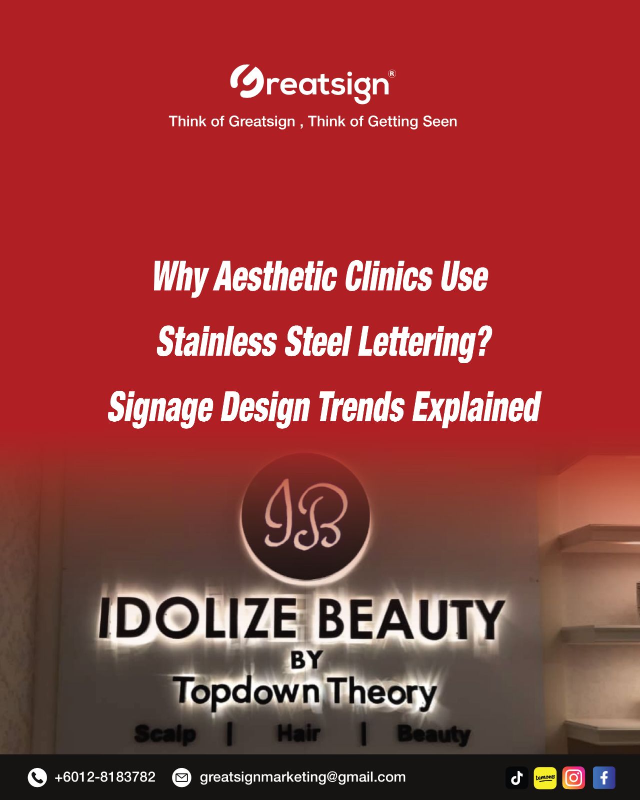 Why Aesthetic Clinics Use Stainless Steel Lettering?Signage Design Trends Explained