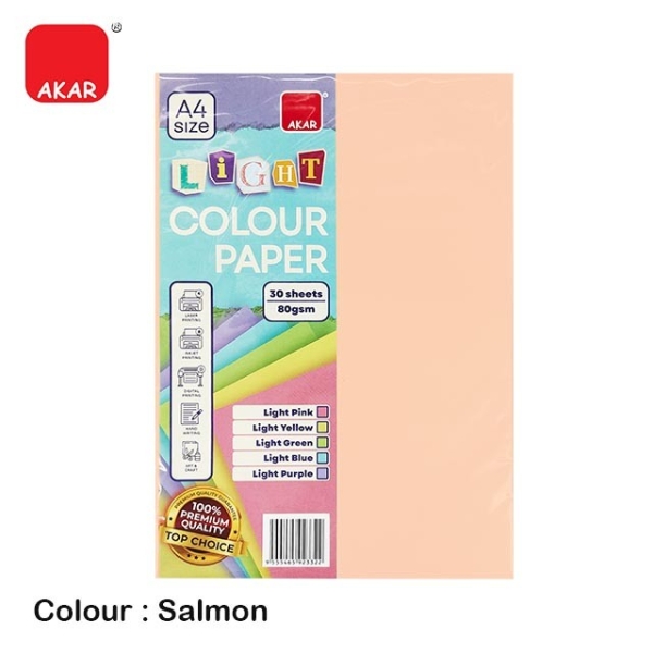 SALMON Kertas A4 Warna 80gsm 每 Kertas Printing & DIY | A4 Colour Paper 80gsm 30pcs Colour paper / sticker Paper Product Selangor, Malaysia, Kuala Lumpur (KL), Semenyih Supplier, Suppliers, Supply, Supplies | V CAN (1999) SDN BHD