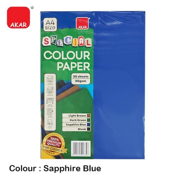 SAPPHIRE BLUE Kertas A4 Warna 80gsm 每 Kertas Printing & DIY | A4 Colour Paper 80gsm 30pcs Colour paper / sticker Paper Product Selangor, Malaysia, Kuala Lumpur (KL), Semenyih Supplier, Suppliers, Supply, Supplies | V CAN (1999) SDN BHD