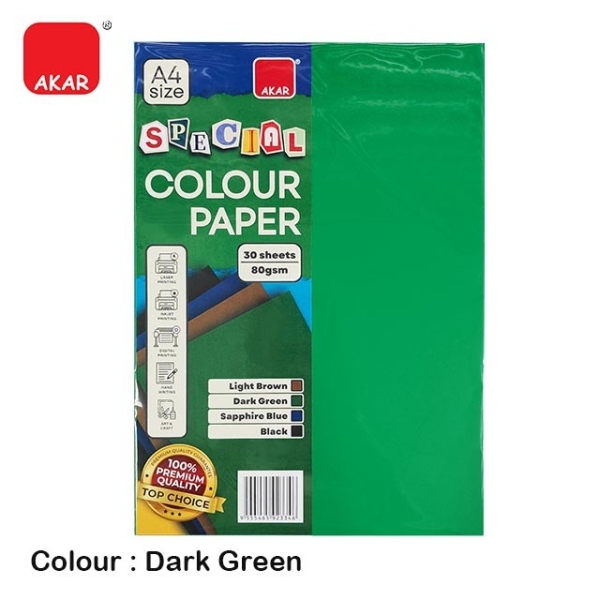 DARK GREEN Kertas A4 Warna 80gsm 每 Kertas Printing & DIY | A4 Colour Paper 80gsm 30pcs Colour paper / sticker Paper Product Selangor, Malaysia, Kuala Lumpur (KL), Semenyih Supplier, Suppliers, Supply, Supplies | V CAN (1999) SDN BHD