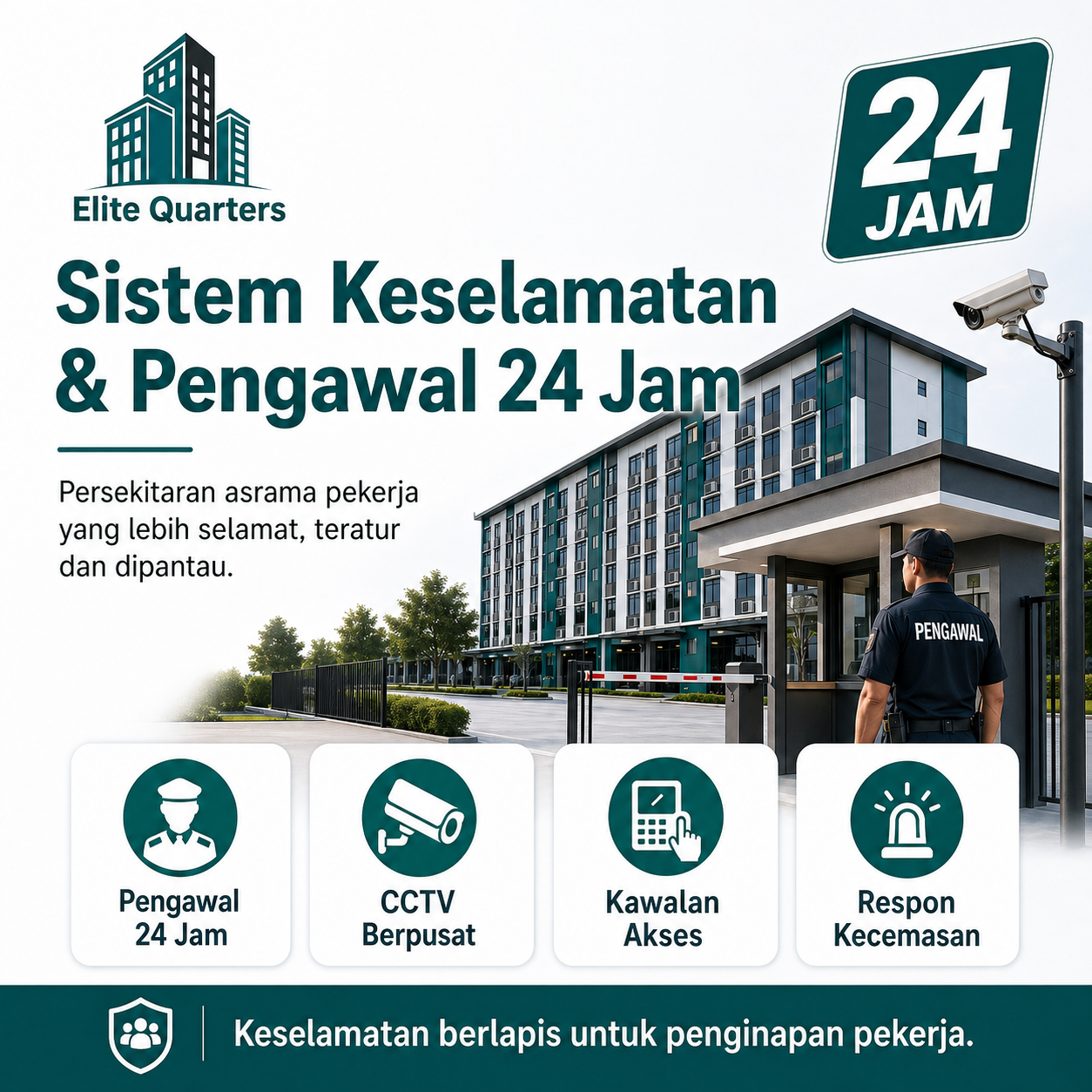Sistem Keselamatan & Pengawal 24 Jam untuk Hostel Pekerja Asing di Nilai
