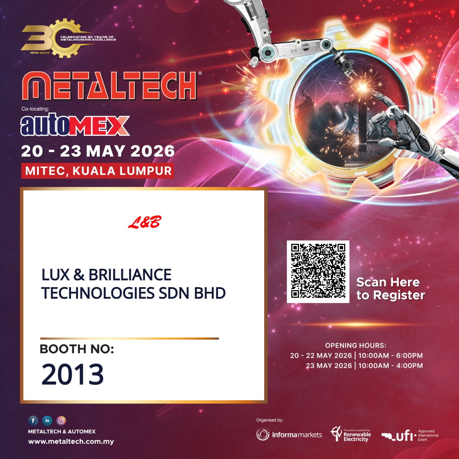 Meet Us at METALTECH & AUTOMEX 2026