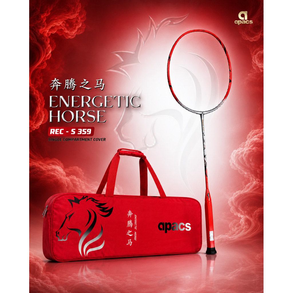 APACS ENERGETIC HORSE BADMINTON RACQUET (100% AUTHENTIC)