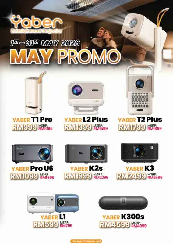 YABER ENTERTAINMENT PROJECTOR MAY PROMO