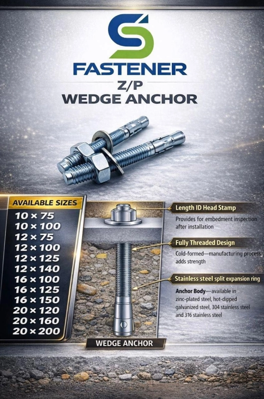 Heavy-Duty Wedge Anchors – Ready Stock!