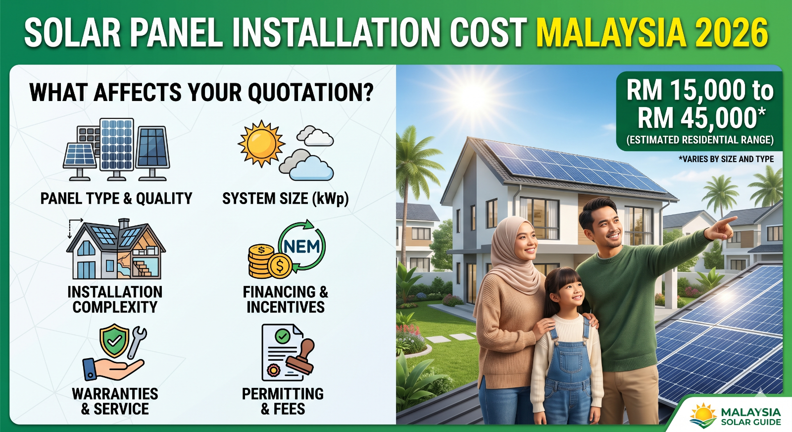 Solar Panel Installation Cost Malaysia 2026: What Affects Your Quotation?