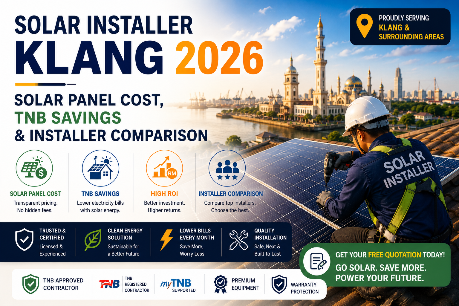 Solar Installer Klang 2026: Solar Panel Cost, TNB Savings & Installer Comparison
