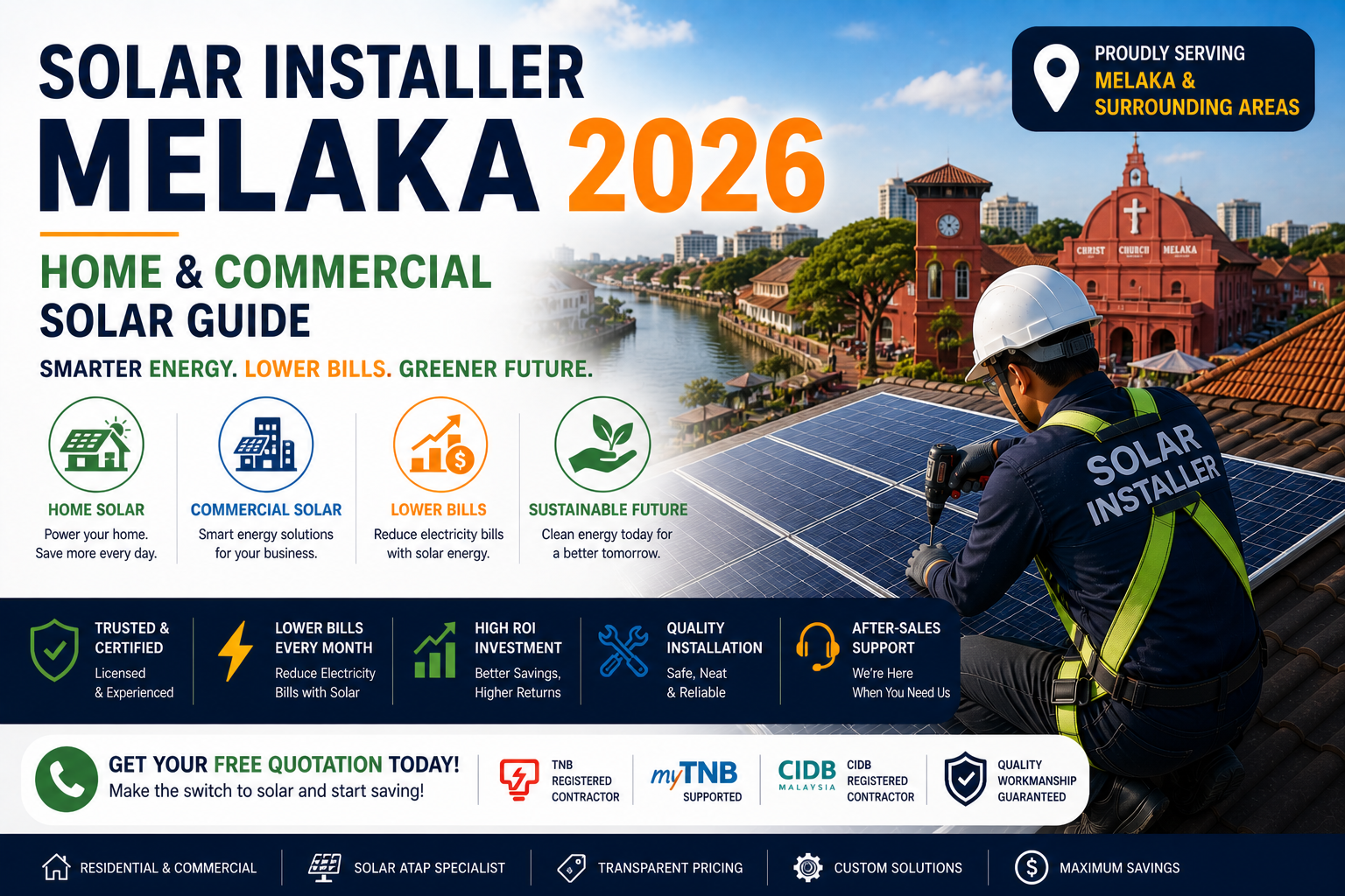 Solar Installer Melaka 2026: Home & Commercial Solar Guide