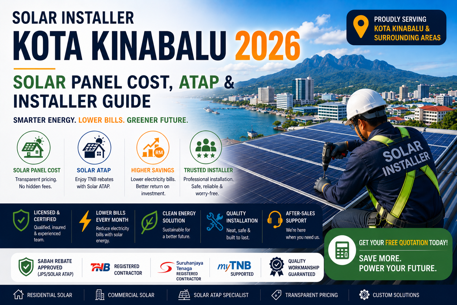 Solar Installer Kota Kinabalu 2026: Solar Panel Cost, ATAP & Installer Guide
