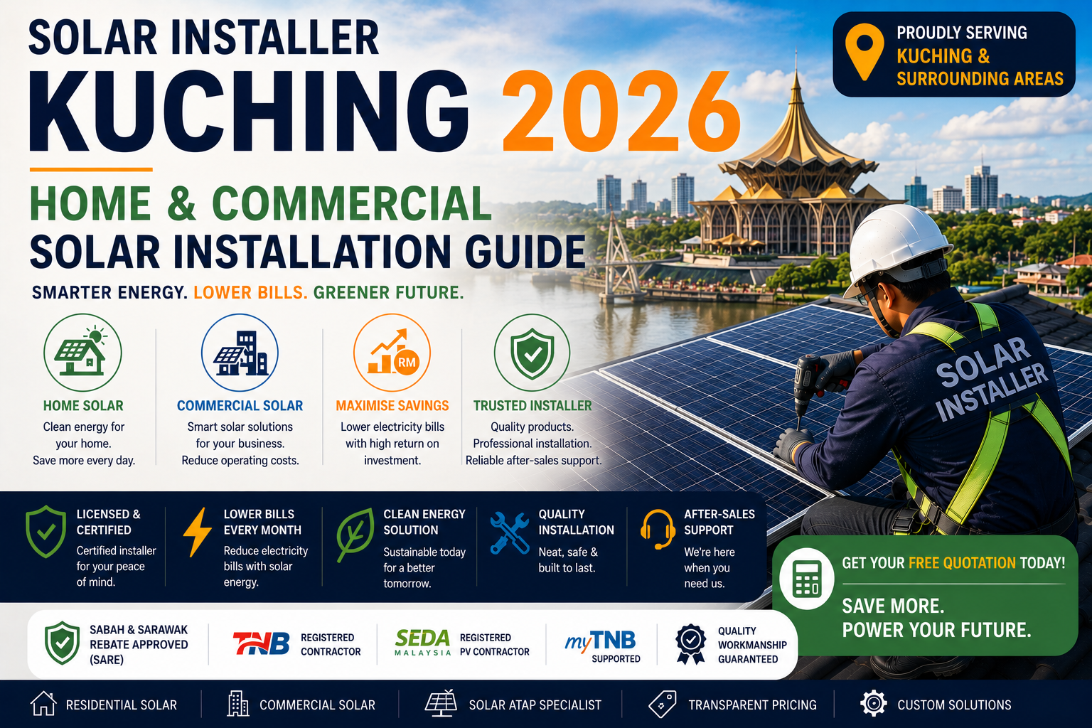 Solar Installer Kuching 2026: Home & Commercial Solar Installation Guide