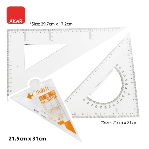 9604 - 2PC Set Square Geometry Triangle Ruler Protractor / Pembaris Matematik Lukisan Teknik Sekolah Ruler Stationery Set Desktop Stationery Selangor, Malaysia, Kuala Lumpur (KL), Semenyih Supplier, Suppliers, Supply, Supplies | V CAN (1999) SDN BHD