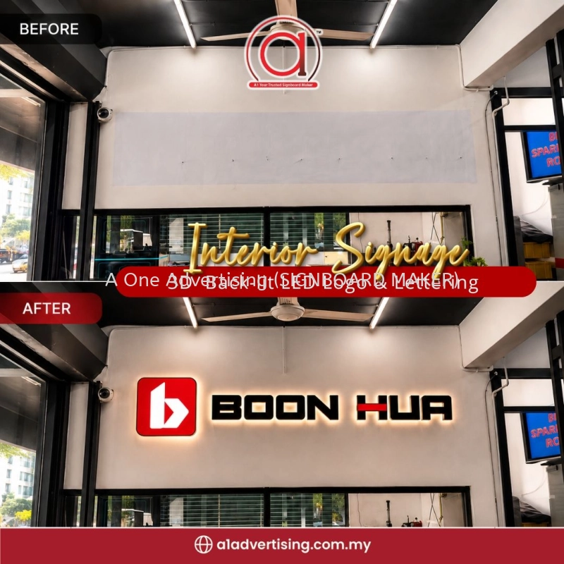 3D Back-Lit LED Logo Signage Malaysia | Interior Signage