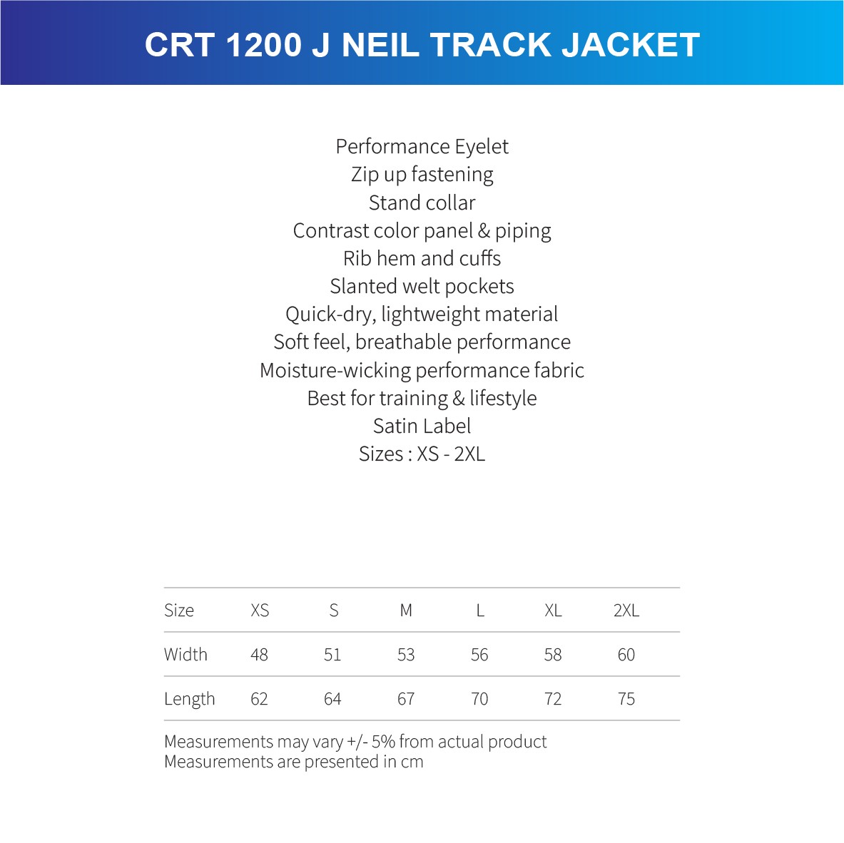 CRT 1200 J NEIL TRACK JACKET