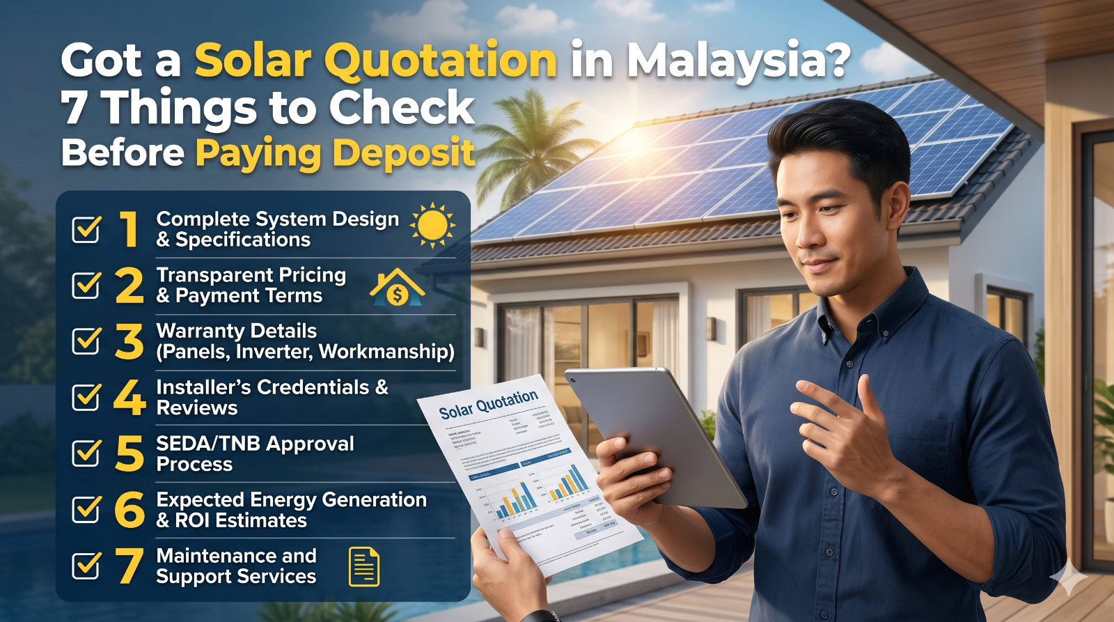 Got a Solar Quotation in Malaysia? 7 Things to Check Before Paying Deposit