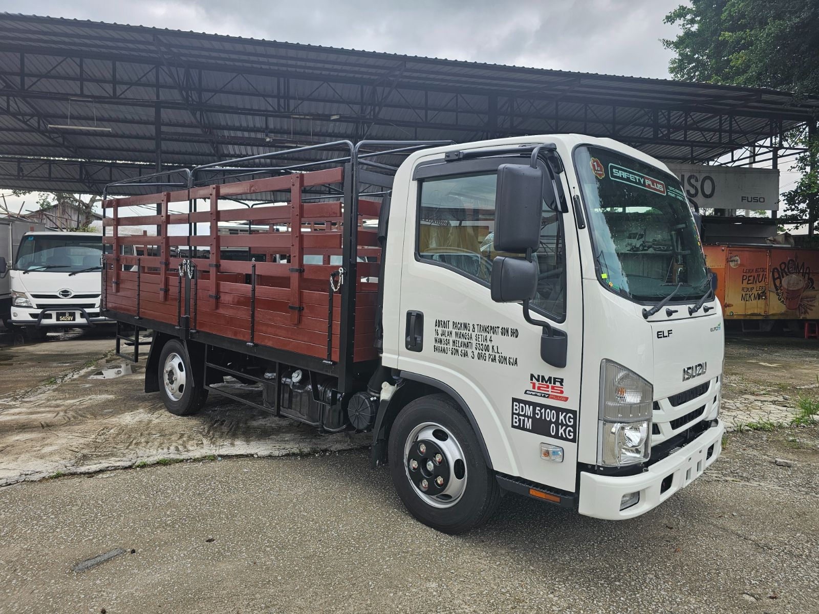 DONE PUSPAKOM ISUZU NMR85UHH 14FT WOODEN CARGO DIRECT 3.0MM MILD STEEL CHEQUE PLATE FLOORBOARD WITH CANVAS 1TON LORRY