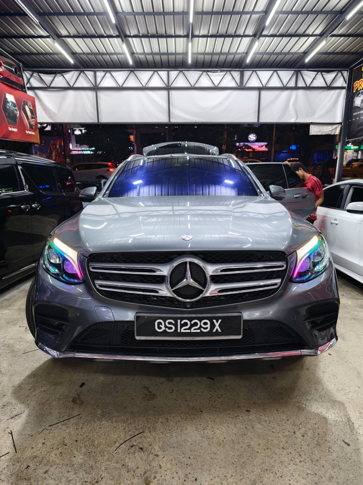 W253 GLC custom head lamp RGB DRL