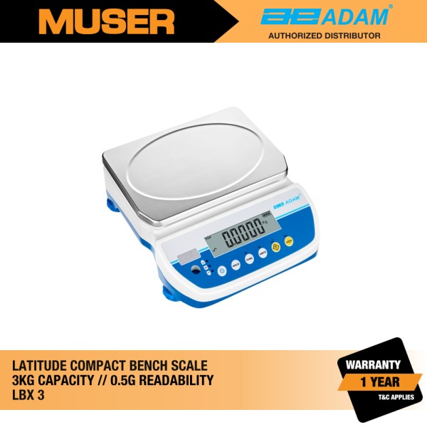 LBX 3 Latitude Compact Bench Scale | ADAM by Muser Latitude Compact Bench Scales Compact Balances ADAM Kuala Lumpur (KL), Malaysia, Selangor, Sunway Velocity Supplier, Suppliers, Supply, Supplies | Muser Apac Sdn Bhd