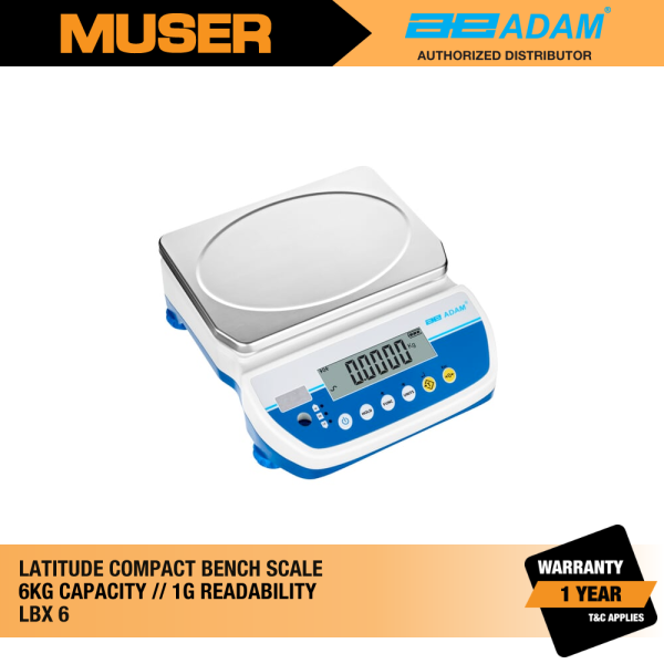 LBX 6 Latitude Compact Bench Scale | ADAM by Muser Latitude Compact Bench Scales Compact Balances ADAM Kuala Lumpur (KL), Malaysia, Selangor, Sunway Velocity Supplier, Suppliers, Supply, Supplies | Muser Apac Sdn Bhd