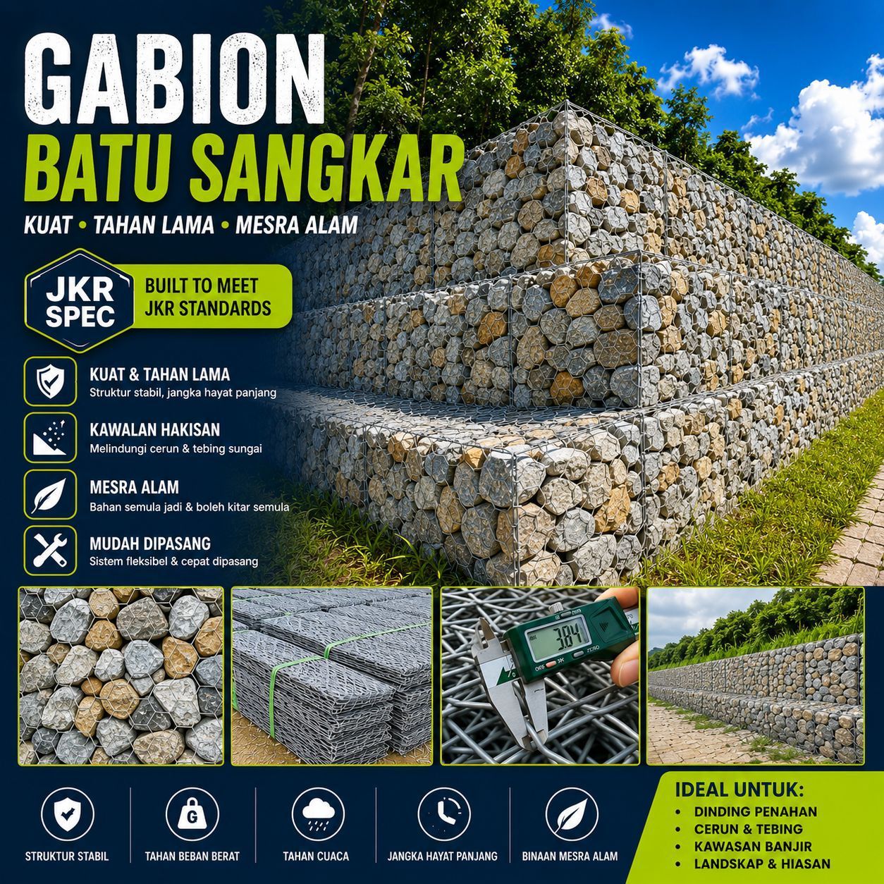 Panduan PVC Gabion: Penyelesaian Kukuh, Tahan Lama & Mematuhi Piawaian SIRIM