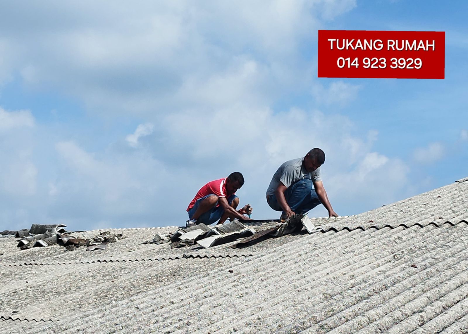 Kerja Baiki Bumbung Rumah Bocor di Taman Sebang Mutiara, Alor Gajah Melaka