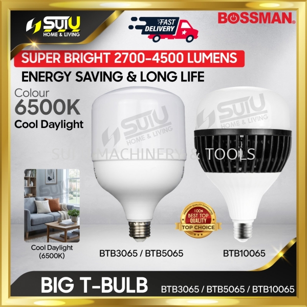 BOSSMAN BTB3065 / BTB5065 / BTB10065 1PC 6500K Big T-Bulb / Light Bulb 2700LM / 4500LM / 9000LM Lamp/Work Lamp/Lighting Battery & Electrical Kuala Lumpur (KL), Malaysia, Selangor, Setapak Supplier, Suppliers, Supply, Supplies | Sui U Machinery & Tools (M) Sdn Bhd