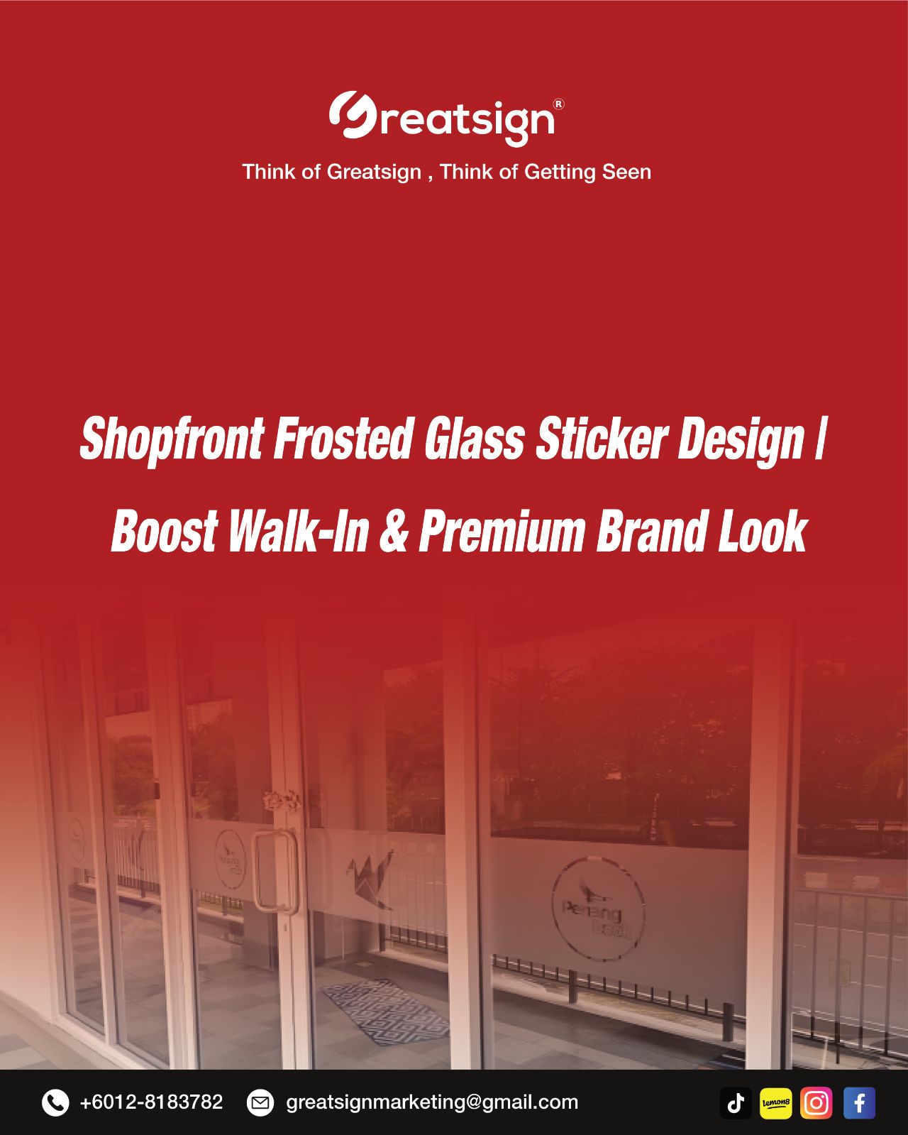 Shopfront Frosted Glass Sticker Design | Boost Walk-In & Premium Brand Look