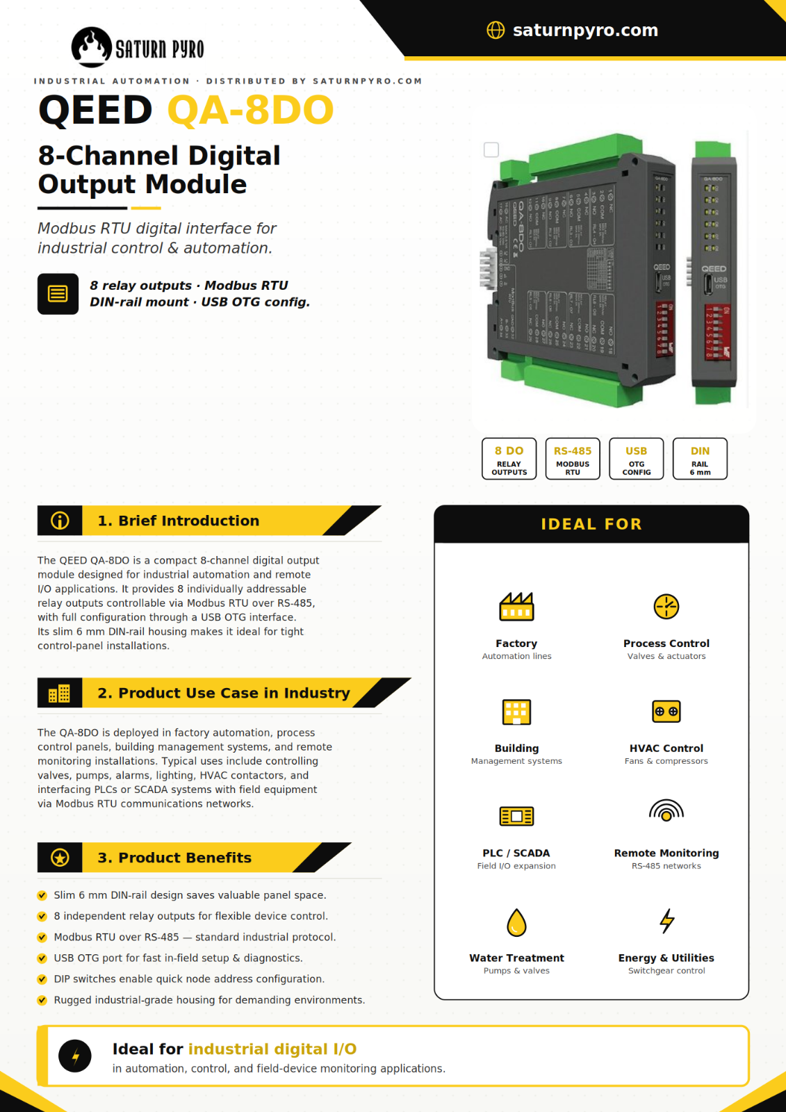 QEED QA-8DO 8-Channel Digital Output Module