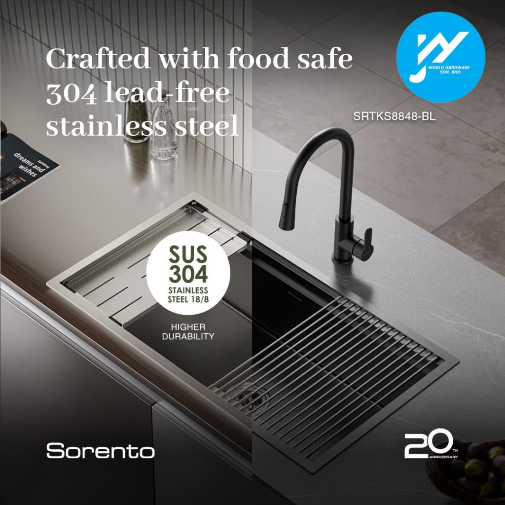 Sorento HoneyComb Texture SUS 304 Kitchen Handmake High End Sink Sinki Dapur Multifunctional Sink