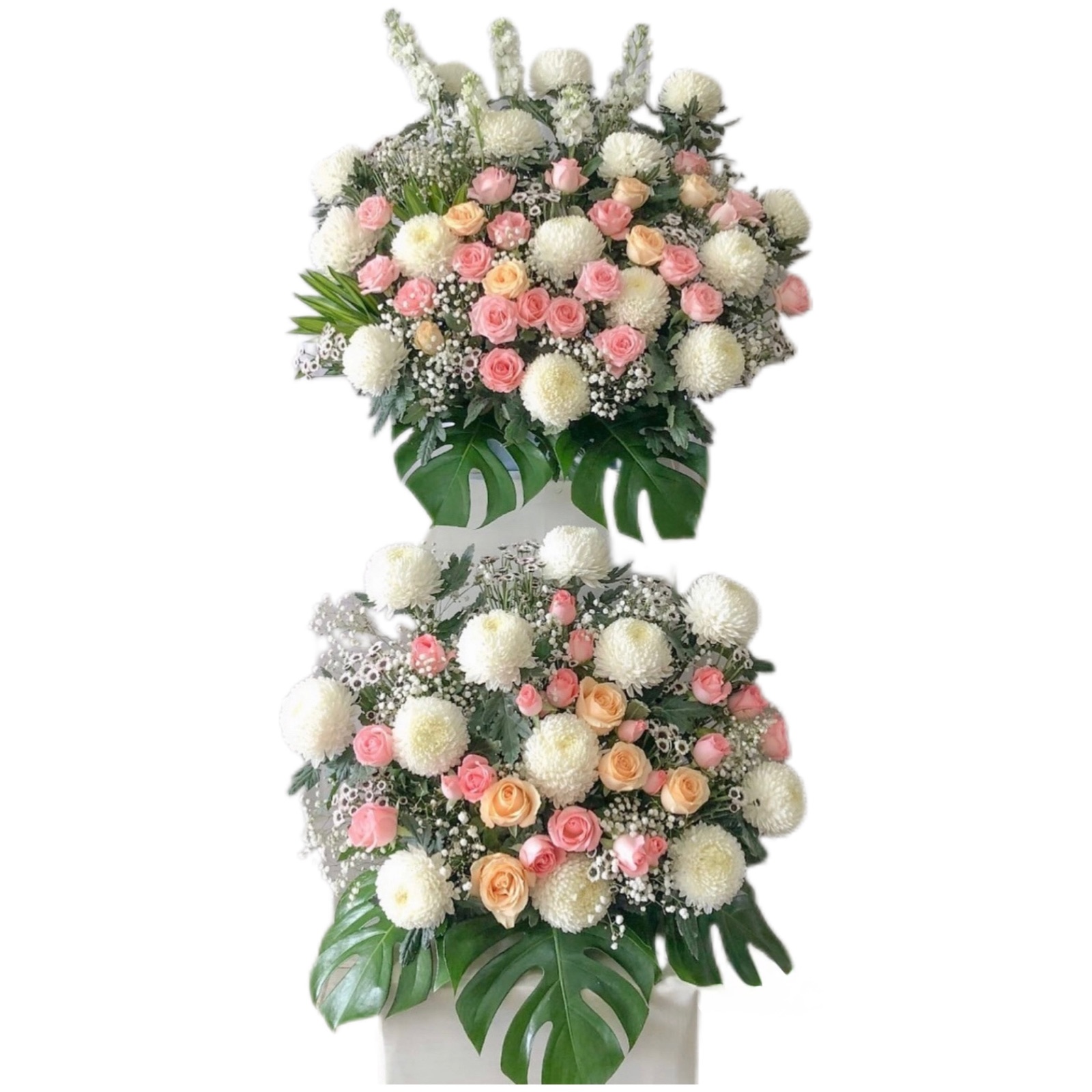 Two Tier Funeral Flower TT21 Fortune Cat Artificial Flowers 招财猫