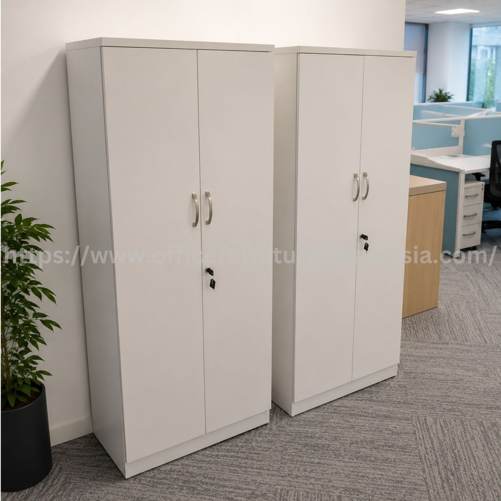Medium Height White Design Cabinets with Doors Wisma Golden Eagle Realty, Jalan Ampang, 50450 Kuala Lumpur