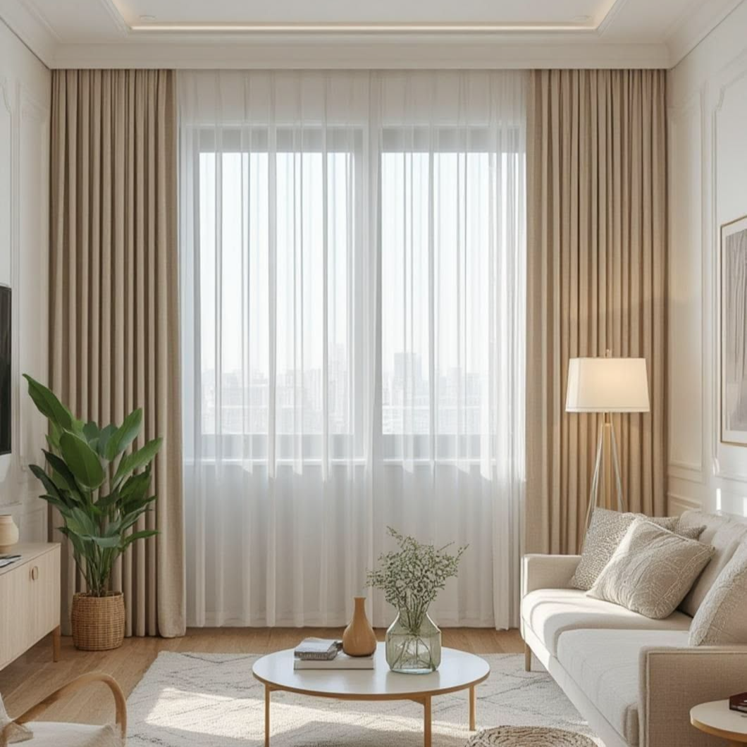 Sheer + Curtain Combination: The Secret to a Hotel-Style Home