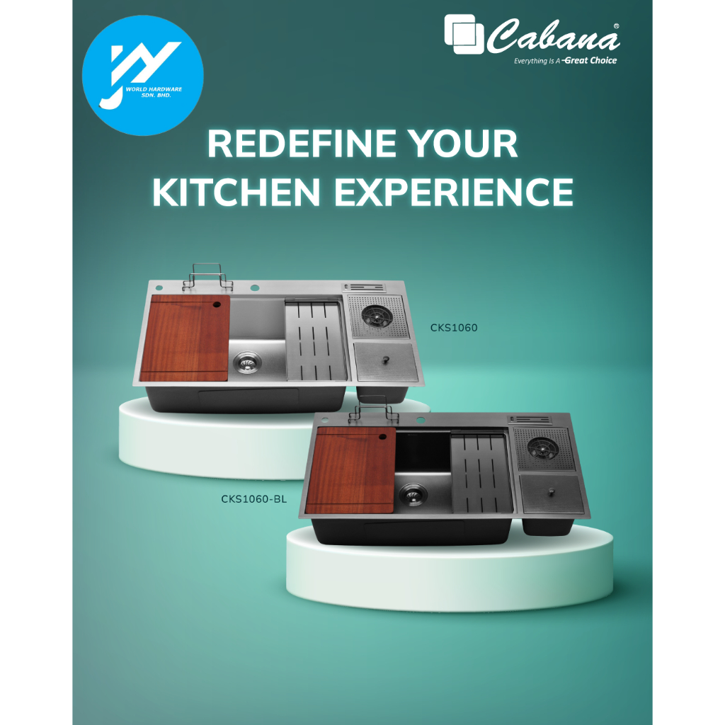 Cabana HoneyComb Magma Grain Texture SS304 Kitchen Sink Sinki Dapur Single Bowl Multifunctional
