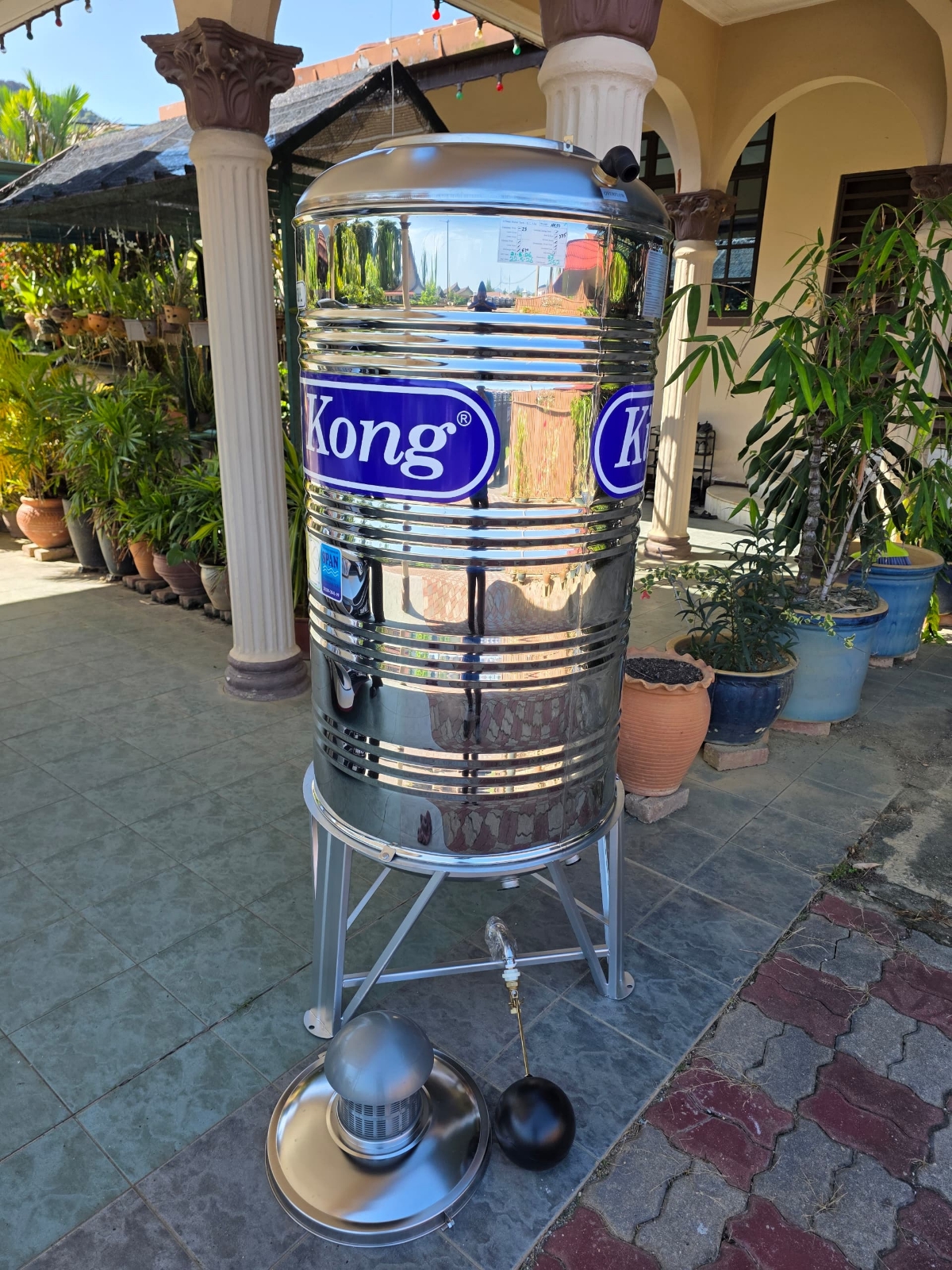 King Kong HR50 (500L) Vertical Round Bottom With Stand Stainless Steel Water Tank @ Gunung Rapat, Ipoh, Perak
