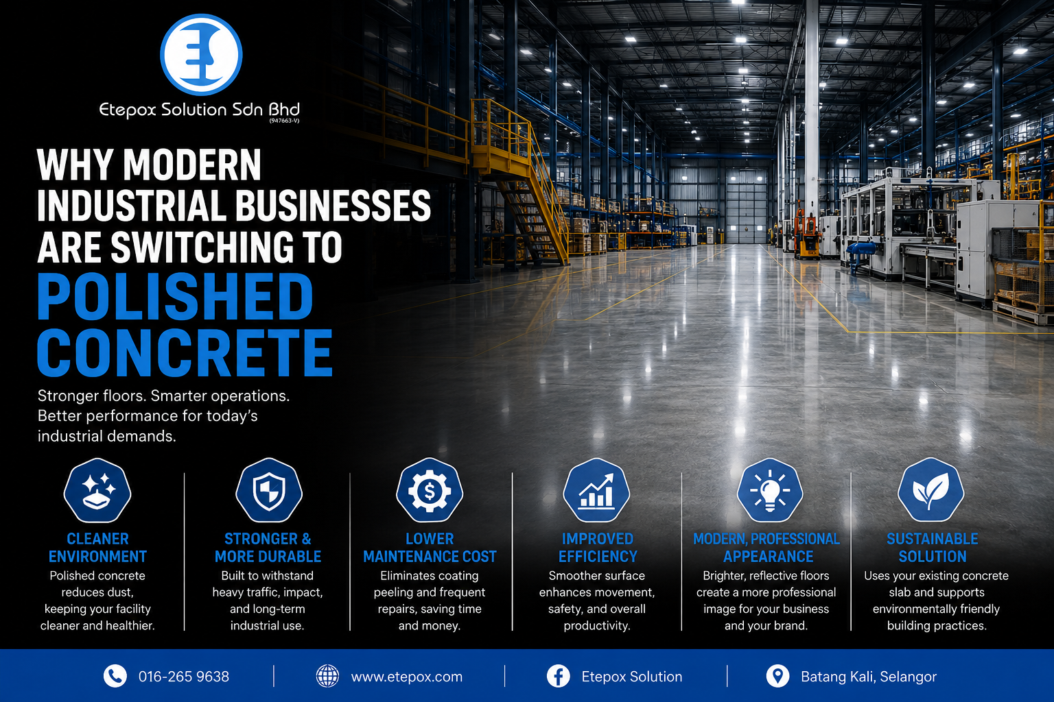 Why Modern Industrial Businesses Are Switching to Polished Concrete