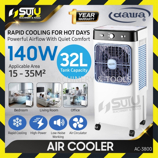 DAWA AC3800 / AC-3800 32L Portable Air Cooler 140W Air Cooler Fan Kuala Lumpur (KL), Malaysia, Selangor, Setapak Supplier, Suppliers, Supply, Supplies | Sui U Machinery & Tools (M) Sdn Bhd