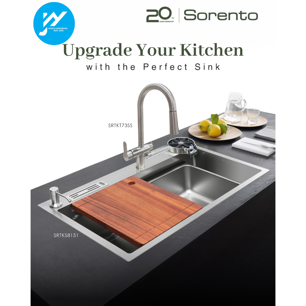 Sorento Nanomagma Texture SUS 304 Kitchen Handmake High End Sink Sinki Dapur Multifunctional
