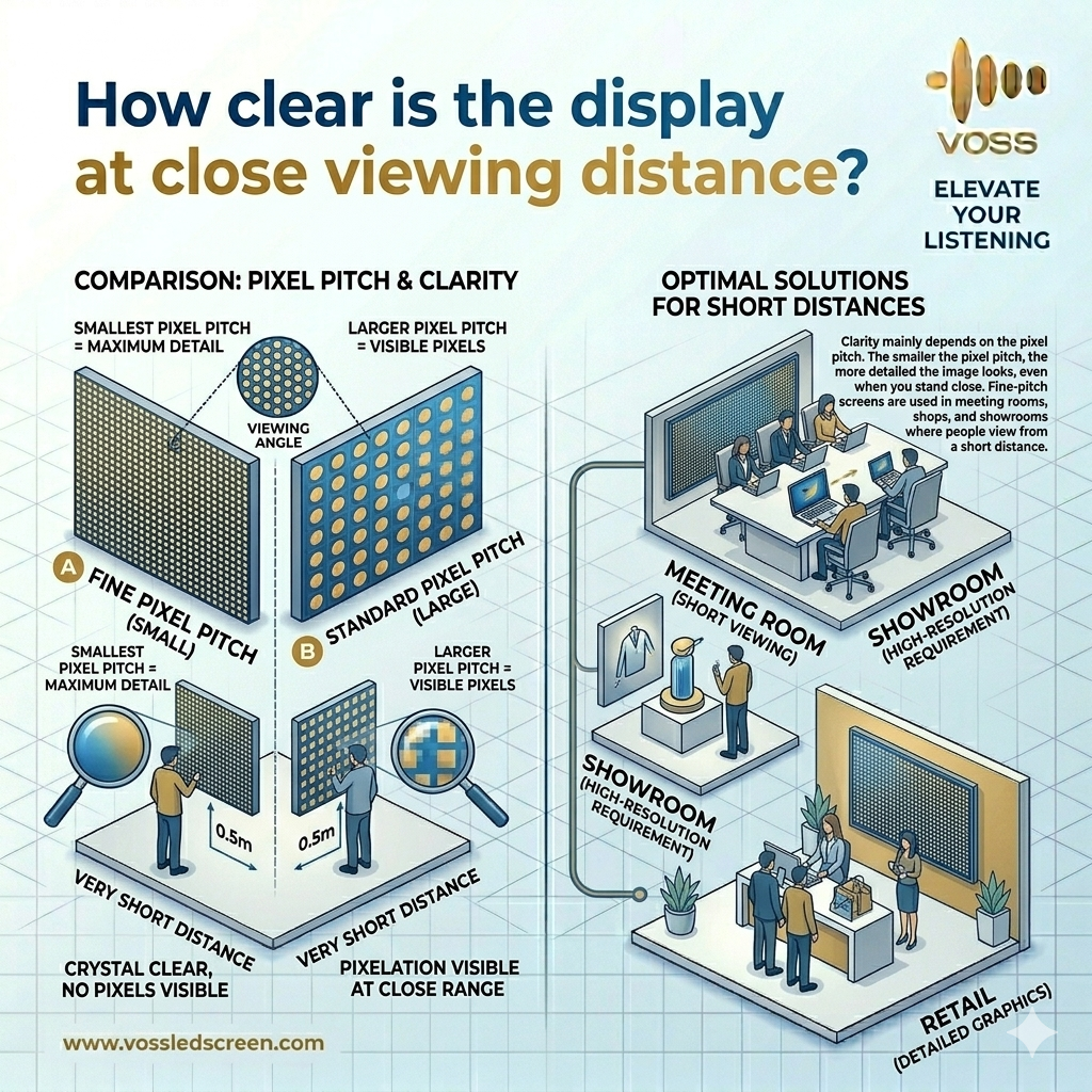 How clear is the display at close viewing distance?